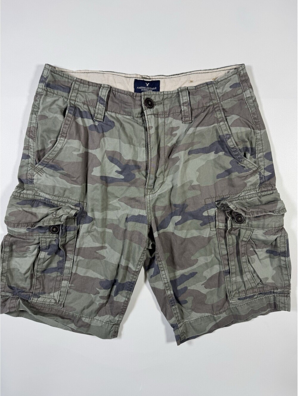 American Eagle Y2K Classic Cargo Shorts Mens 31” Camo Camouflage Utility 10”